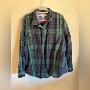 L.L. Bean Green and Navy Shirt Jacket